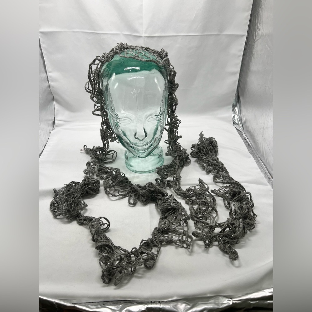 Handcrafted Gray Crochet Scarf
